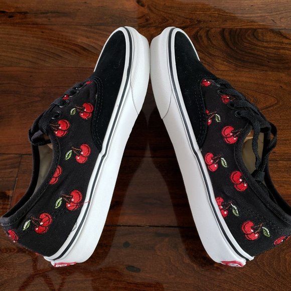 Vans Authentic Cherries Black Suede/ Canvas Skate Shoes Women's Size 6 Cherry - Picture 6 of 11